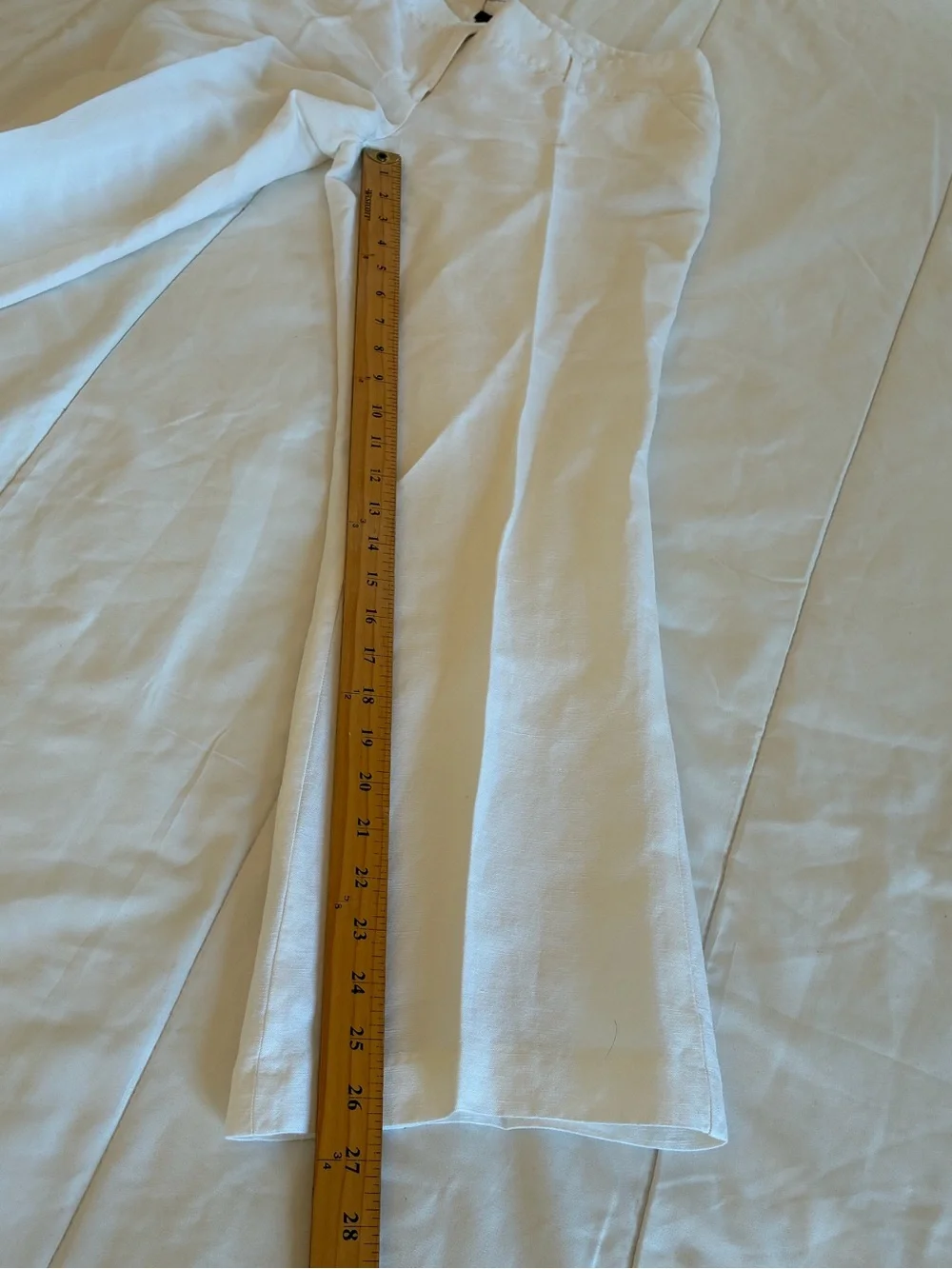 Women's white linen blend cropped pants 4P